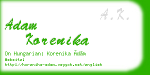 adam korenika business card